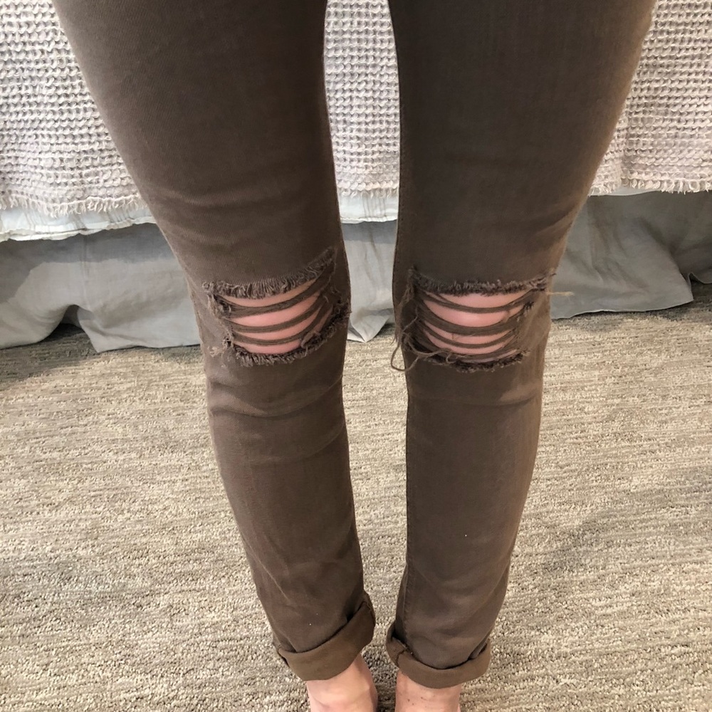 Rag & Bone Brown Jegging Legging jeans 23 ripped